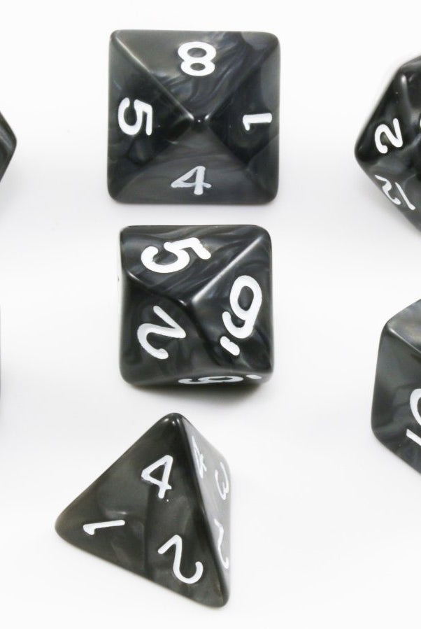 D&D Black Dice Pearl White