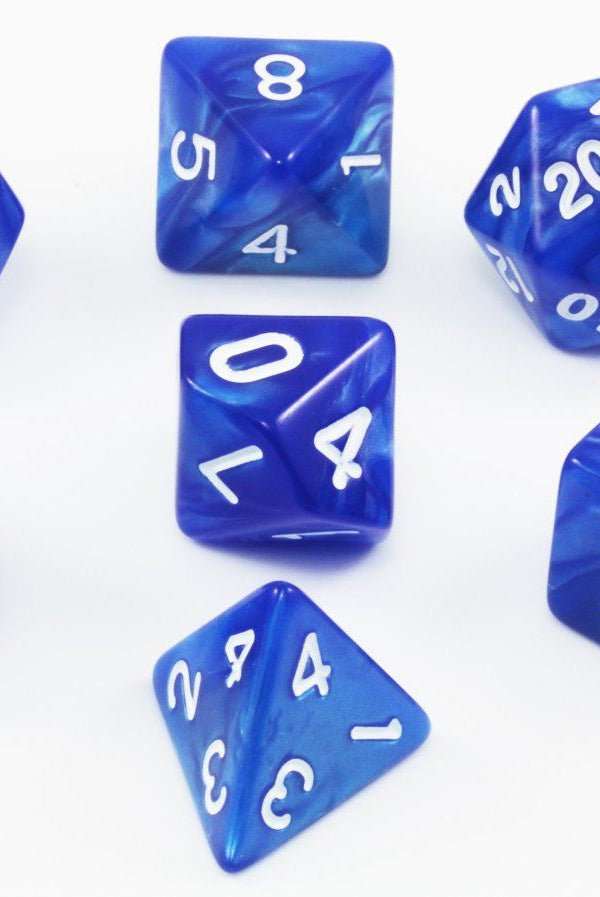 D&D Dice Pearl Blue White
