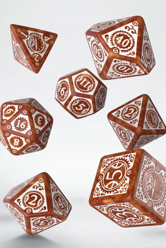 Q-workshop steampunk clockwork dice caramel white