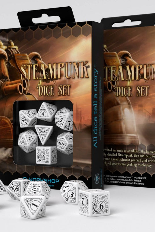 Steampunk Dice White Q-Workshop