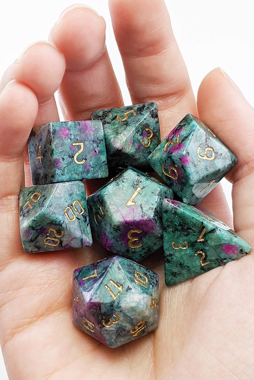 Stone D&D Dice Ruby Josite