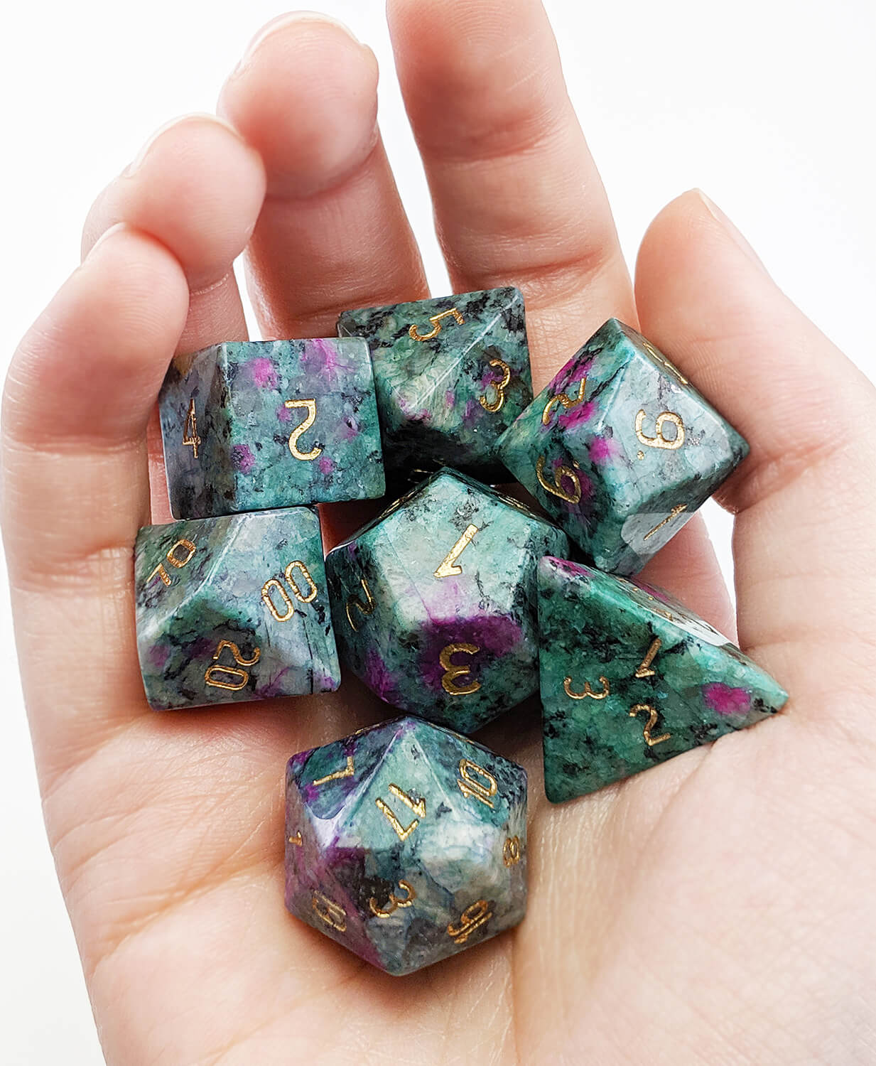 Stone D&D Dice Ruby Josite
