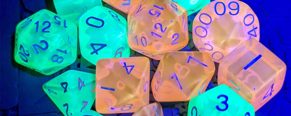 Free Black Light Reactive Dice With Every Order