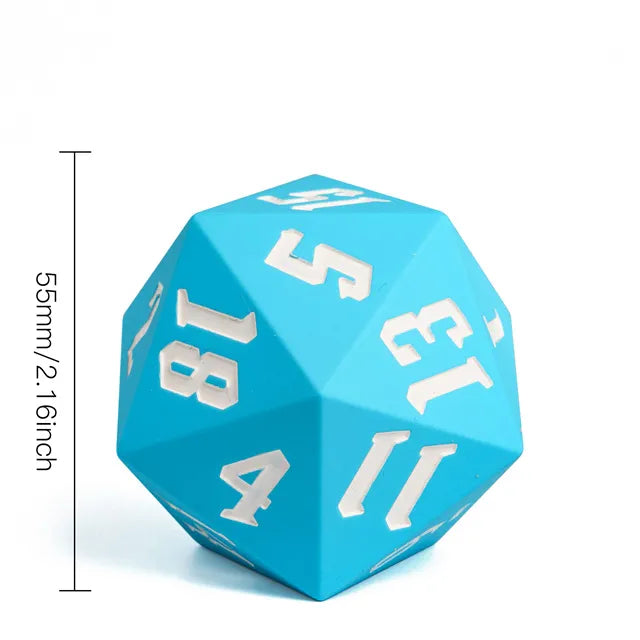 chonky silicone blue d20 dice for dnd games