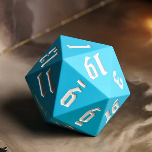 Giant silicone blue d20 dice