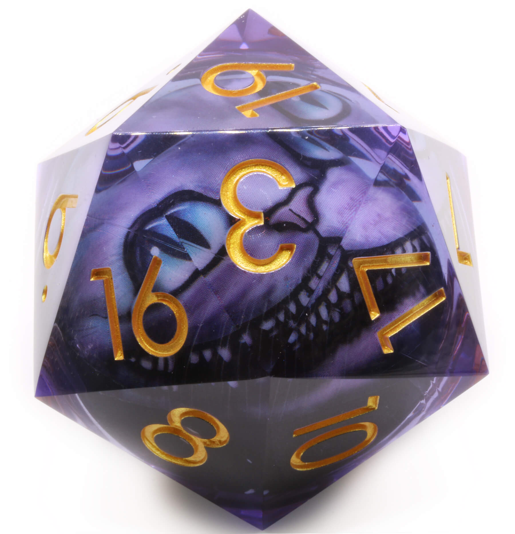 Giant Liquid Core D20 (Wicked Kitty) | Huge 50mm TTRPG Game Die