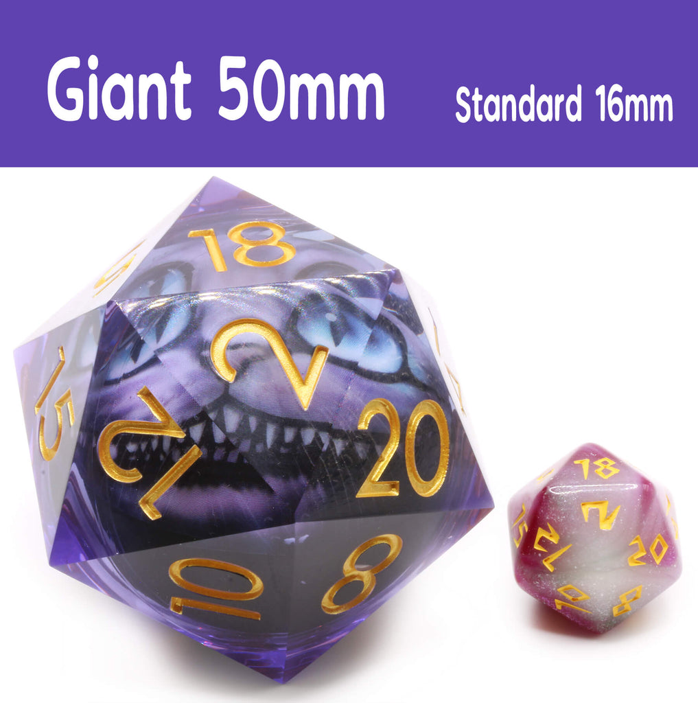 Giant dice size comparison