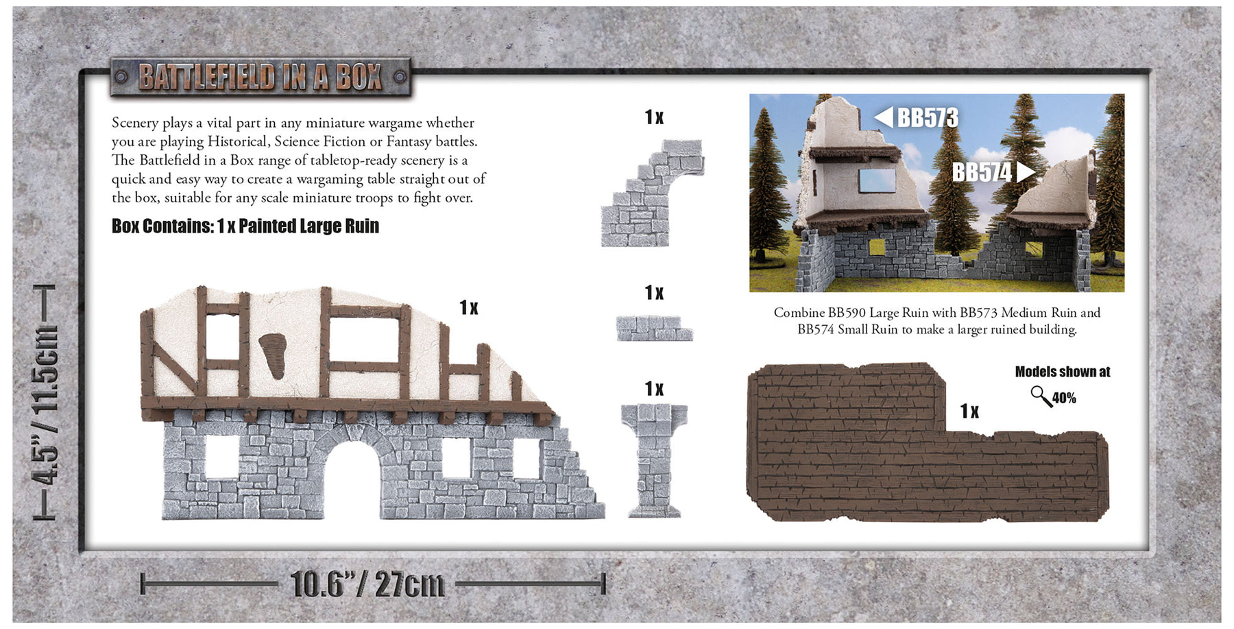 Painted Terrain Wartorn Village Large Ruin