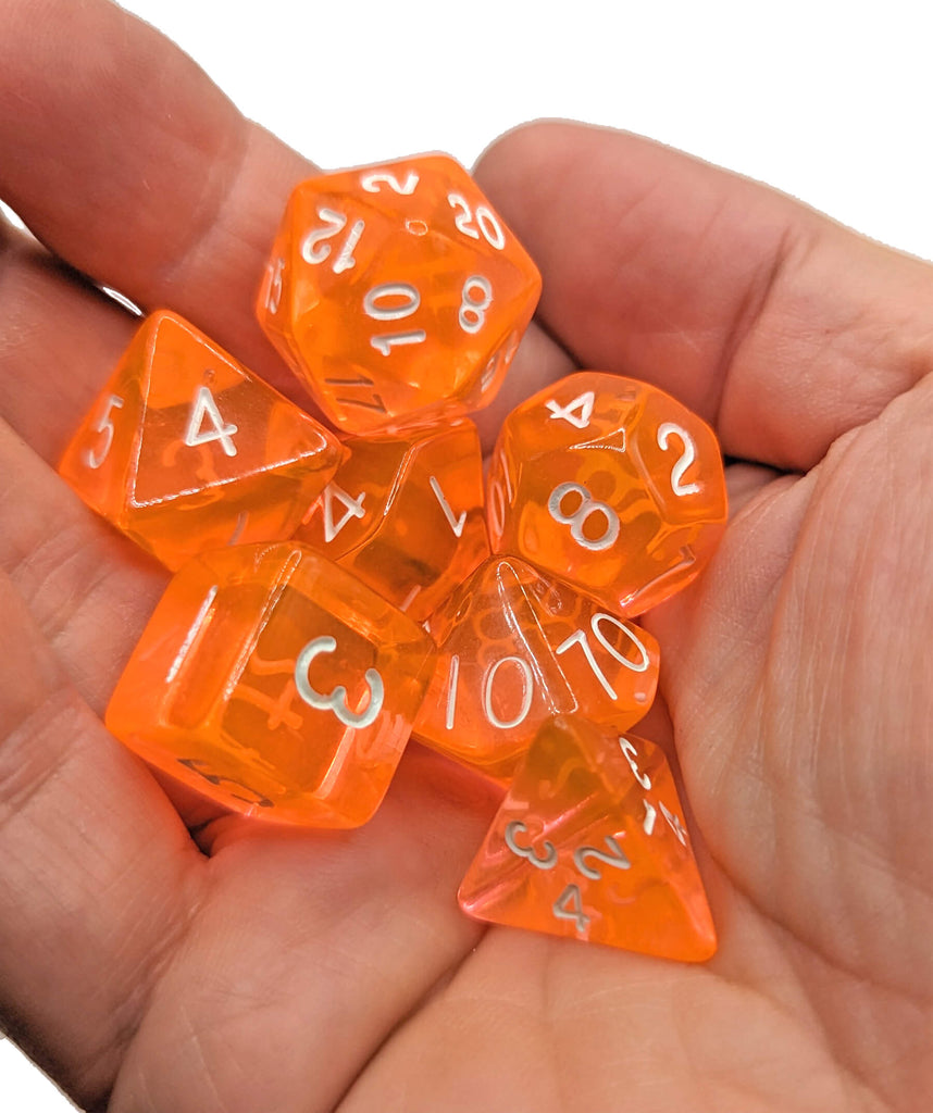UFO Orange black light reactive dice for rpg games