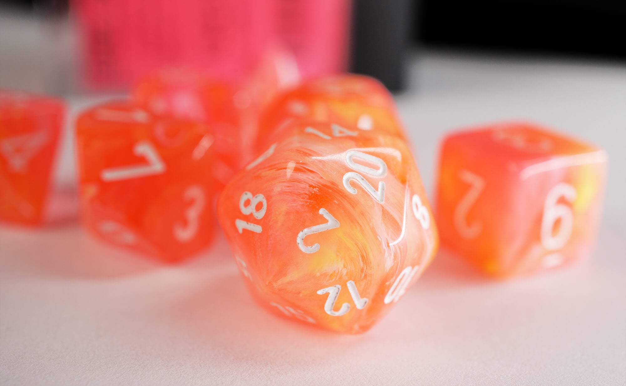 Chessex Dice Dahlia Closeup d20