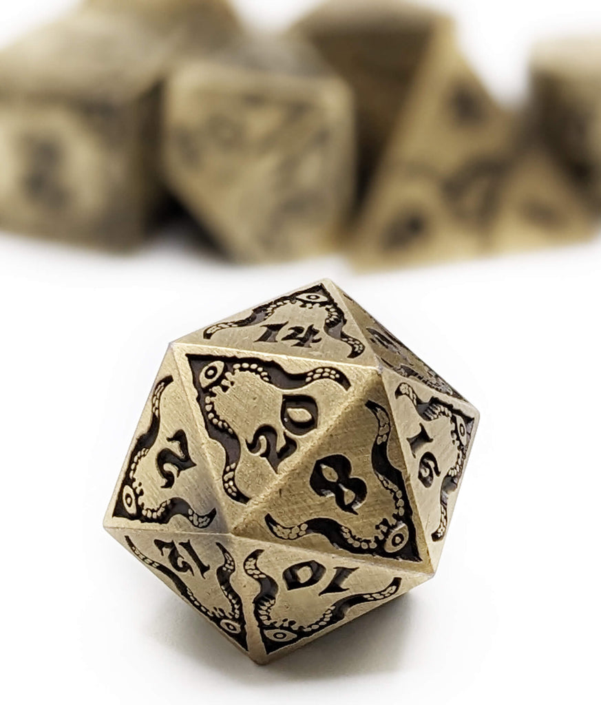 Cthulhu Metal Dice (Antique Gold)