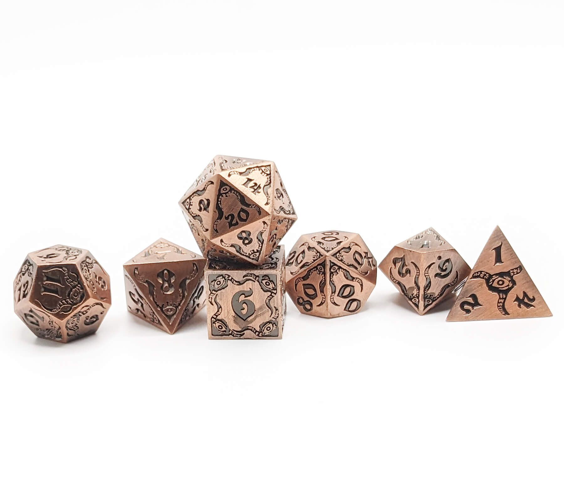 Metal dice cthulhu symbols