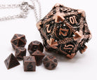 D20 Dice Locket with mini metal dice set