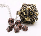 Antique Gold Metal Locket D20 Dice