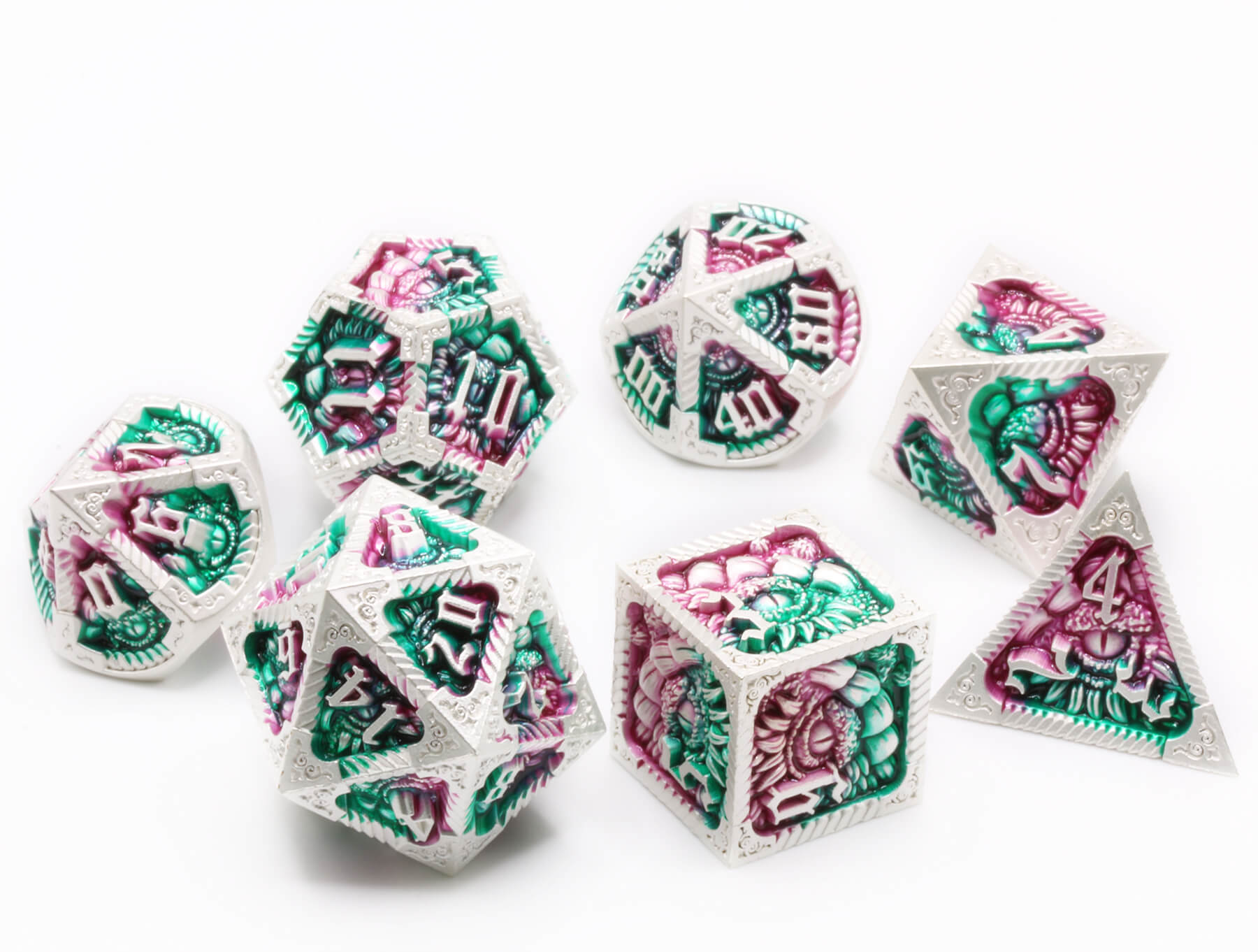 Metal Dragon Dice on sale at Dark Elf Dice