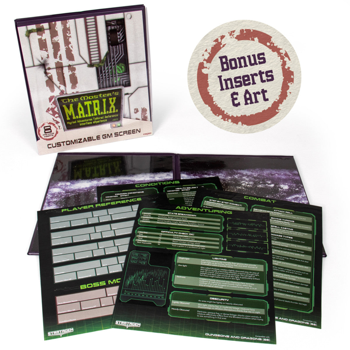 The Master's Matrix Customizable DM Screen (Purple) | 4-Panel Custom G ...