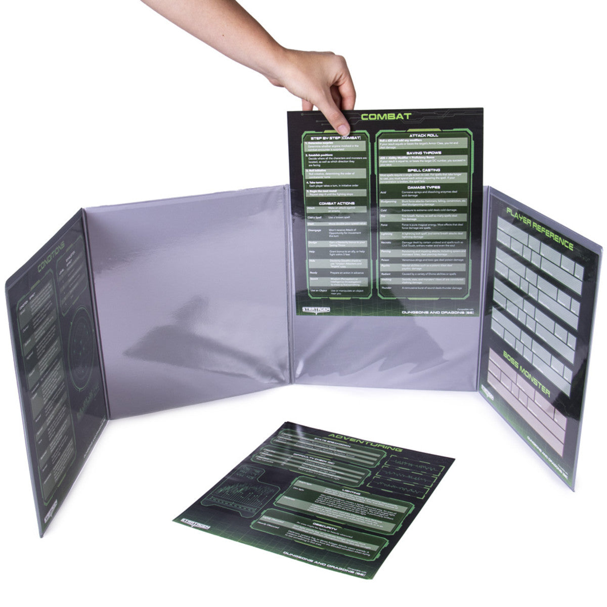 The Master's Matrix Customizable DM Screen (Silver) | 4-Panel Custom G ...