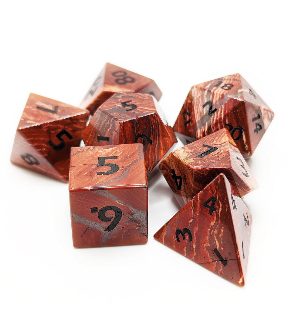 Gemstone Dice Blood Orchard Stone for dnd games