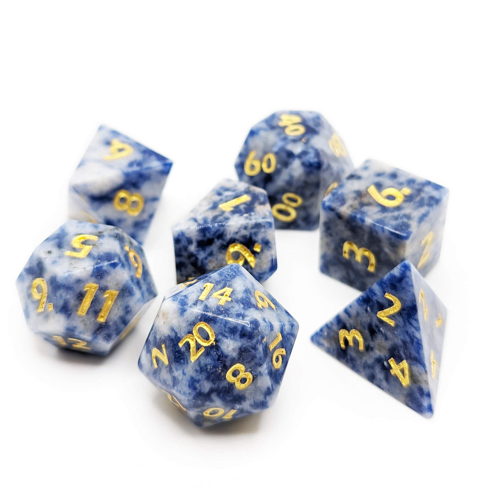 Beautiful Blue gemstone dice set
