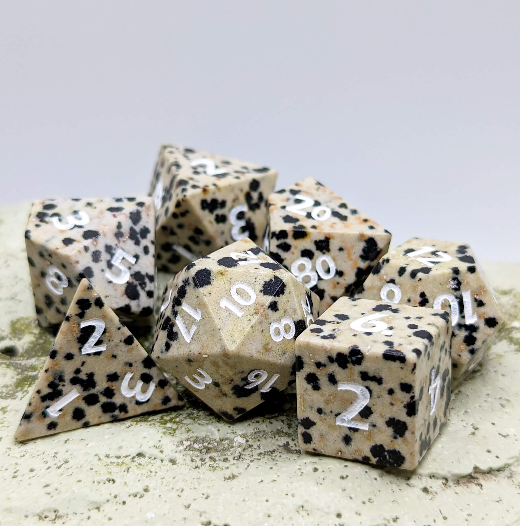 Dalmation TTRPG dice 