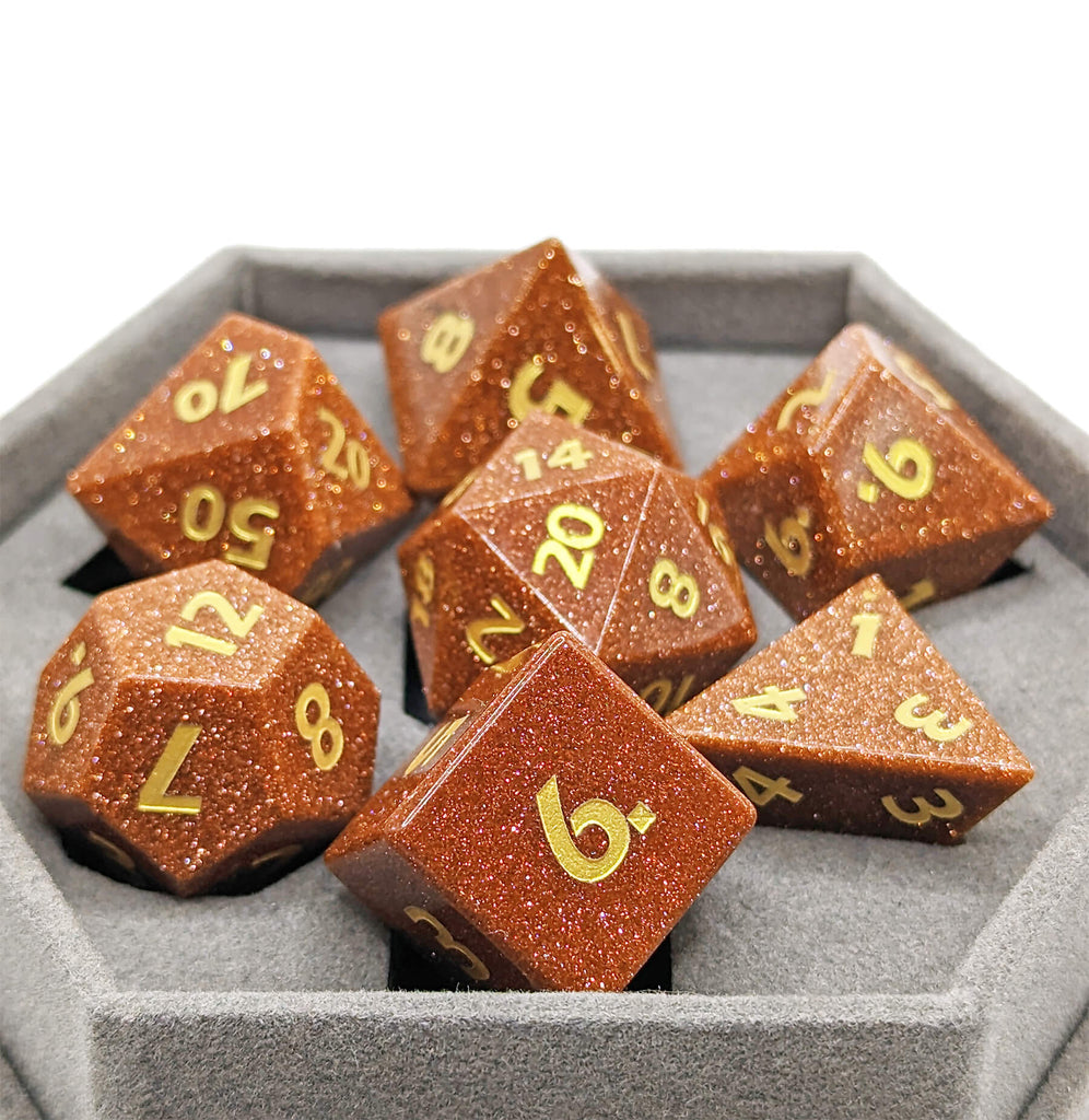 Honey Goldstone ttrpg dice for table top games