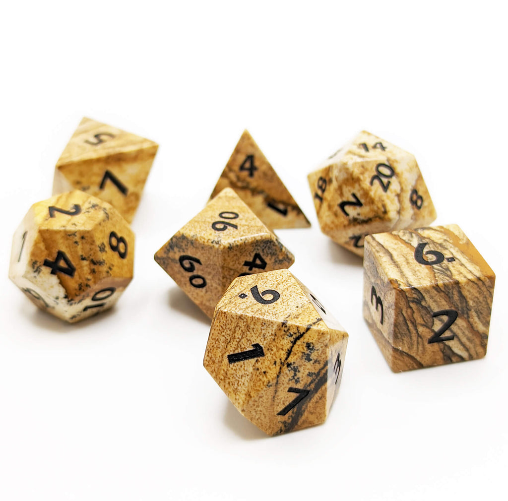 Beautiful real stone dice for role playing games