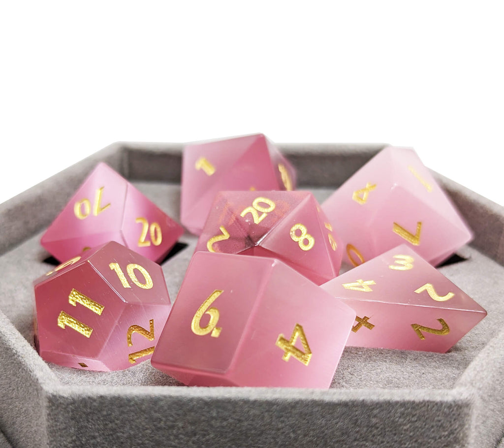 Pink Cats Eye Dice
