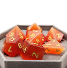 Red Cat's Eye Gemstone Dice set