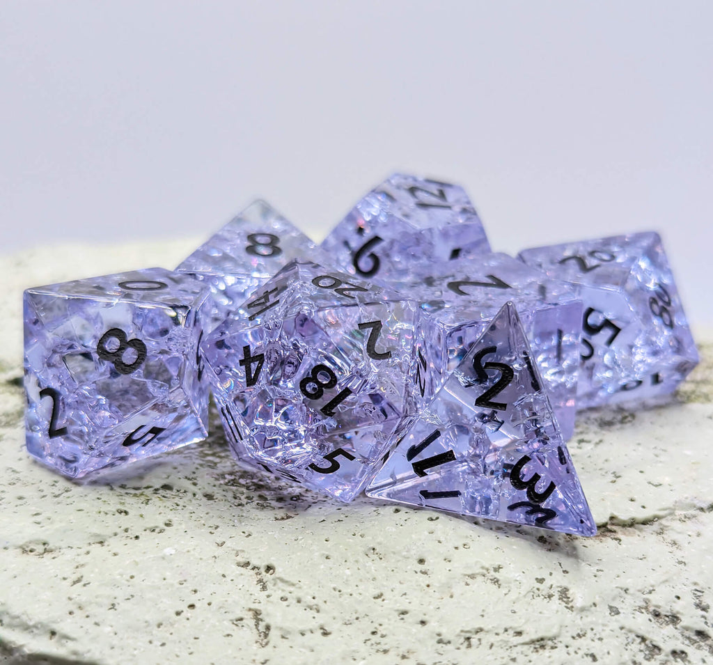 Purple sapphire dice for dnd games
