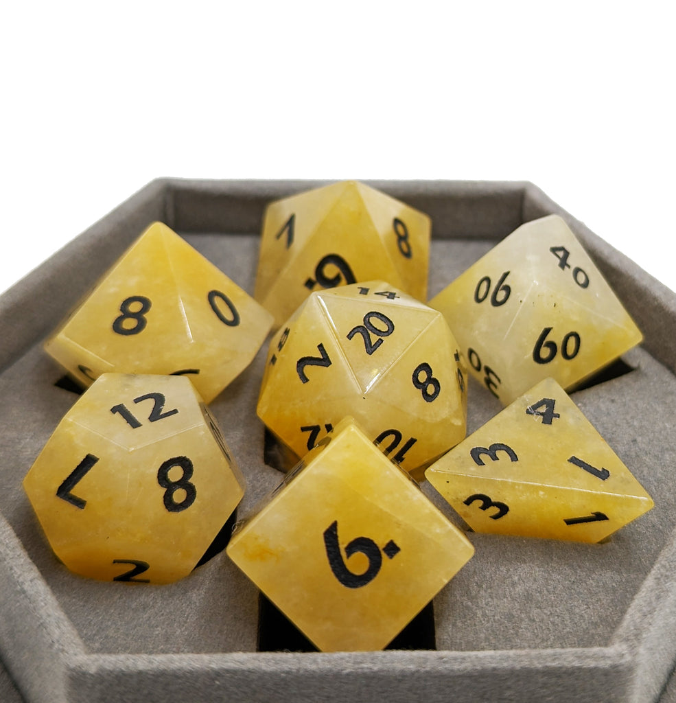 Topaz Gemstone dice set for dnd like games