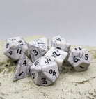 White Turquoise gemstone dice set