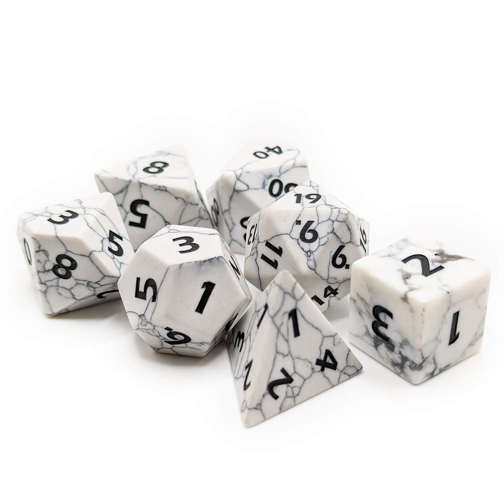 Beautiful marble turquiose dice set for dnd and other tabletop games