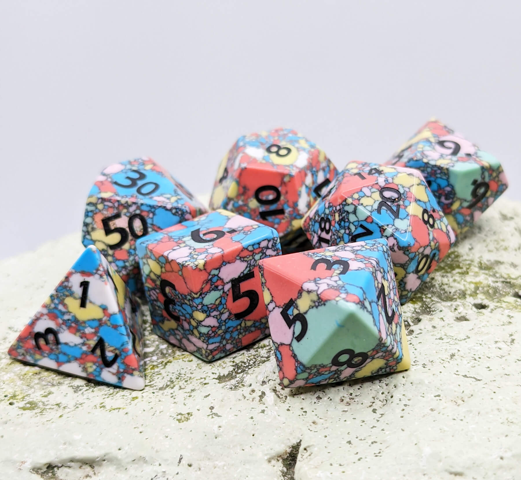 gemstone ttrpg dice