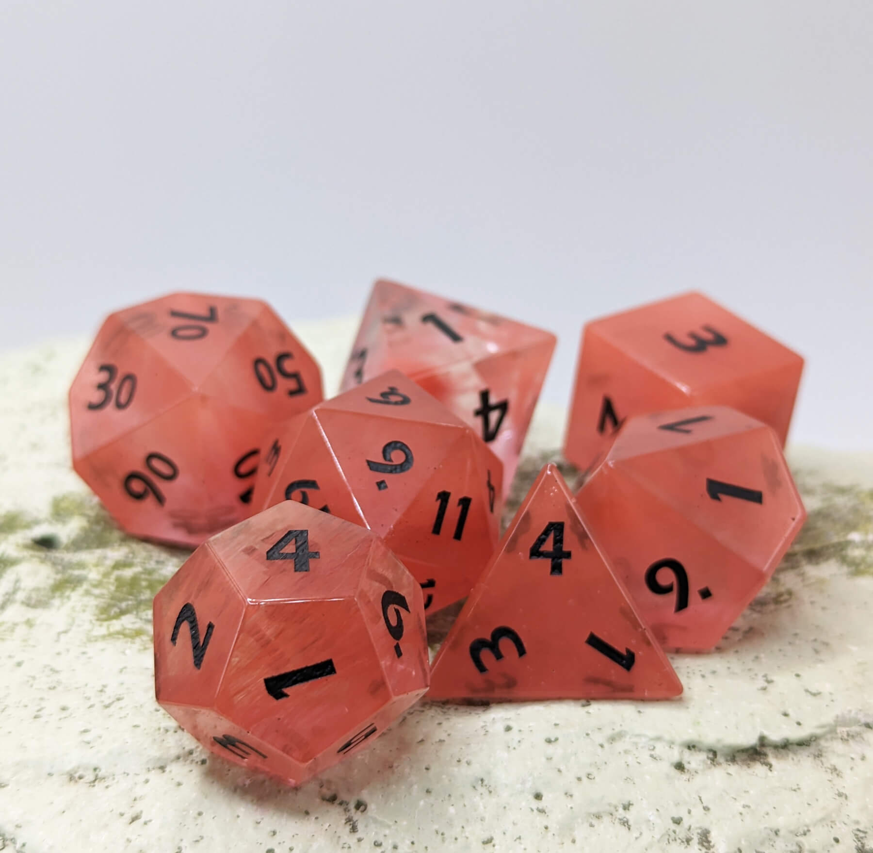 Pink Gemstone Dice Watermelon Tourmaline