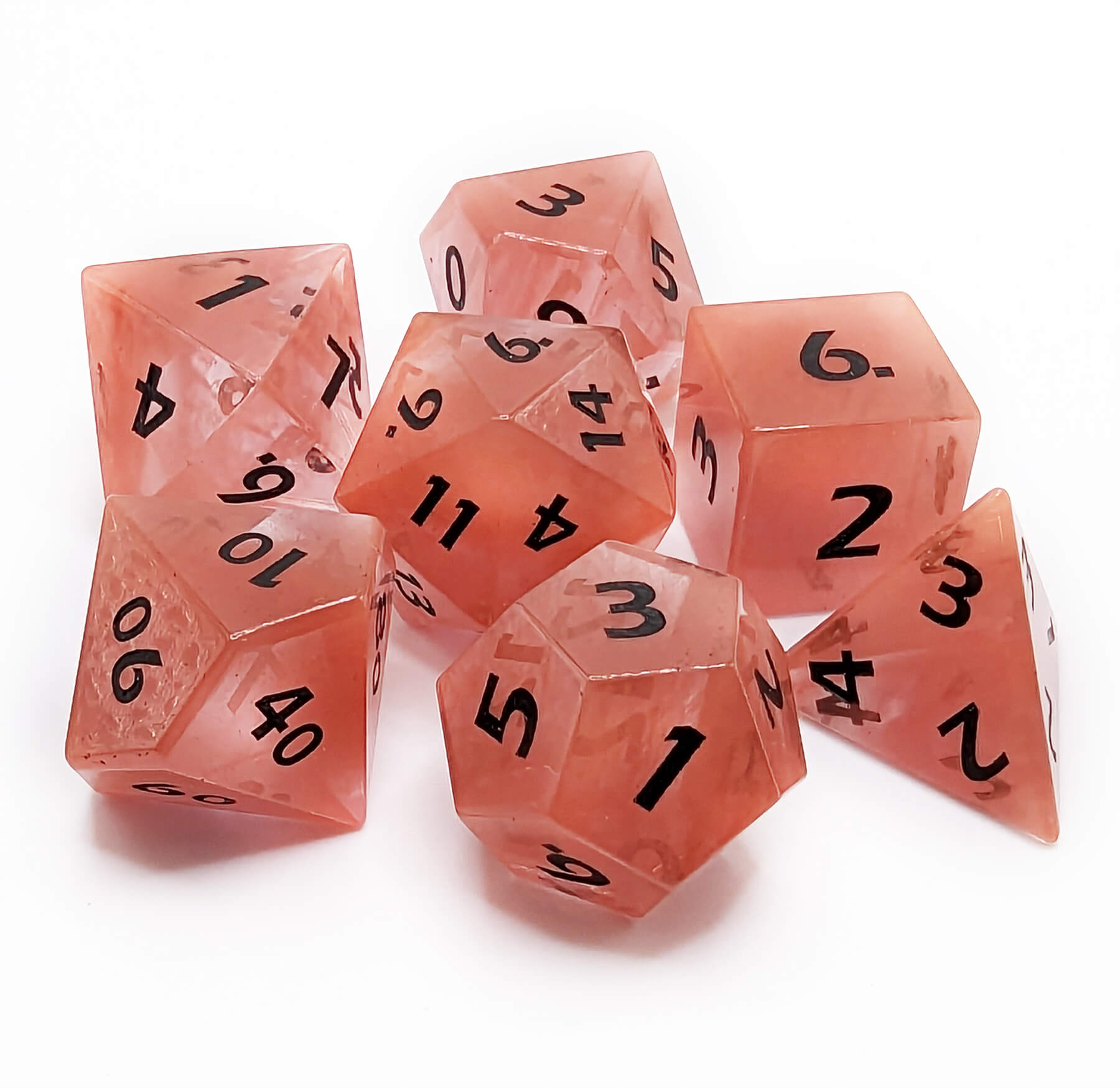 Gemstone Dice Watermelon Tourmaline for ttrpg games