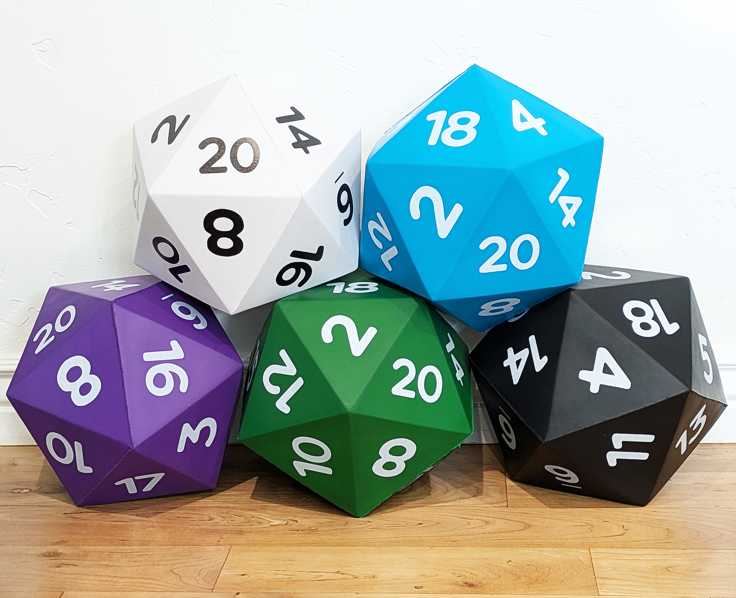 Giant Foam D20 Dice Colors at Dark Elf Dice