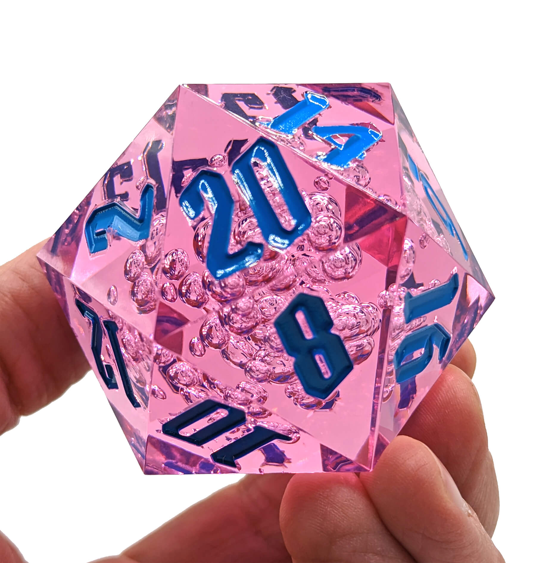 Jumbo pink bubble bath aquamancer d20 dice