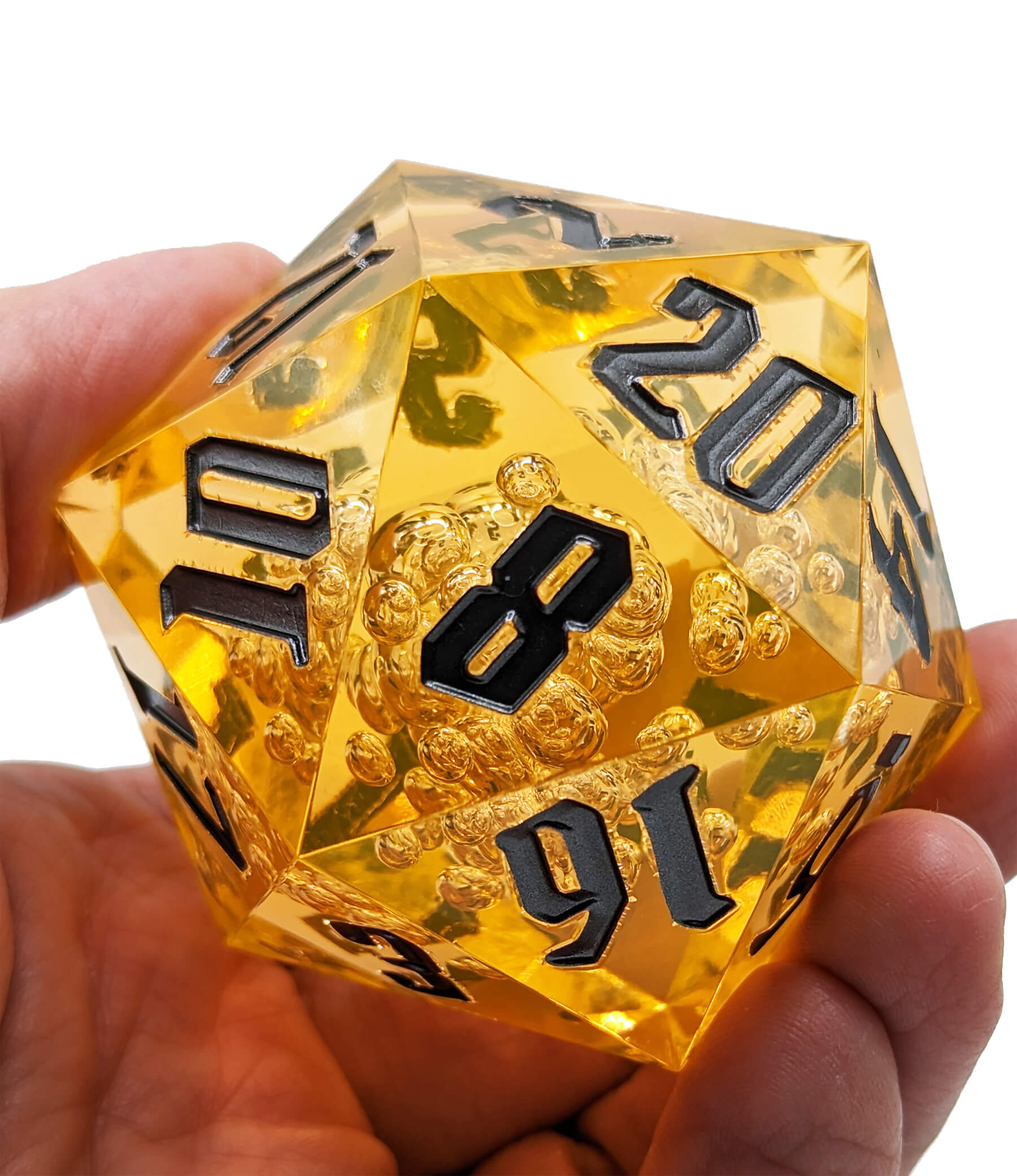 Orange corral Aquamancer d20 dice for ttrpg games