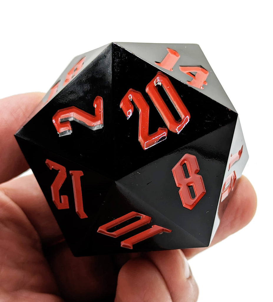 Fiendish black and red chonky giant d20