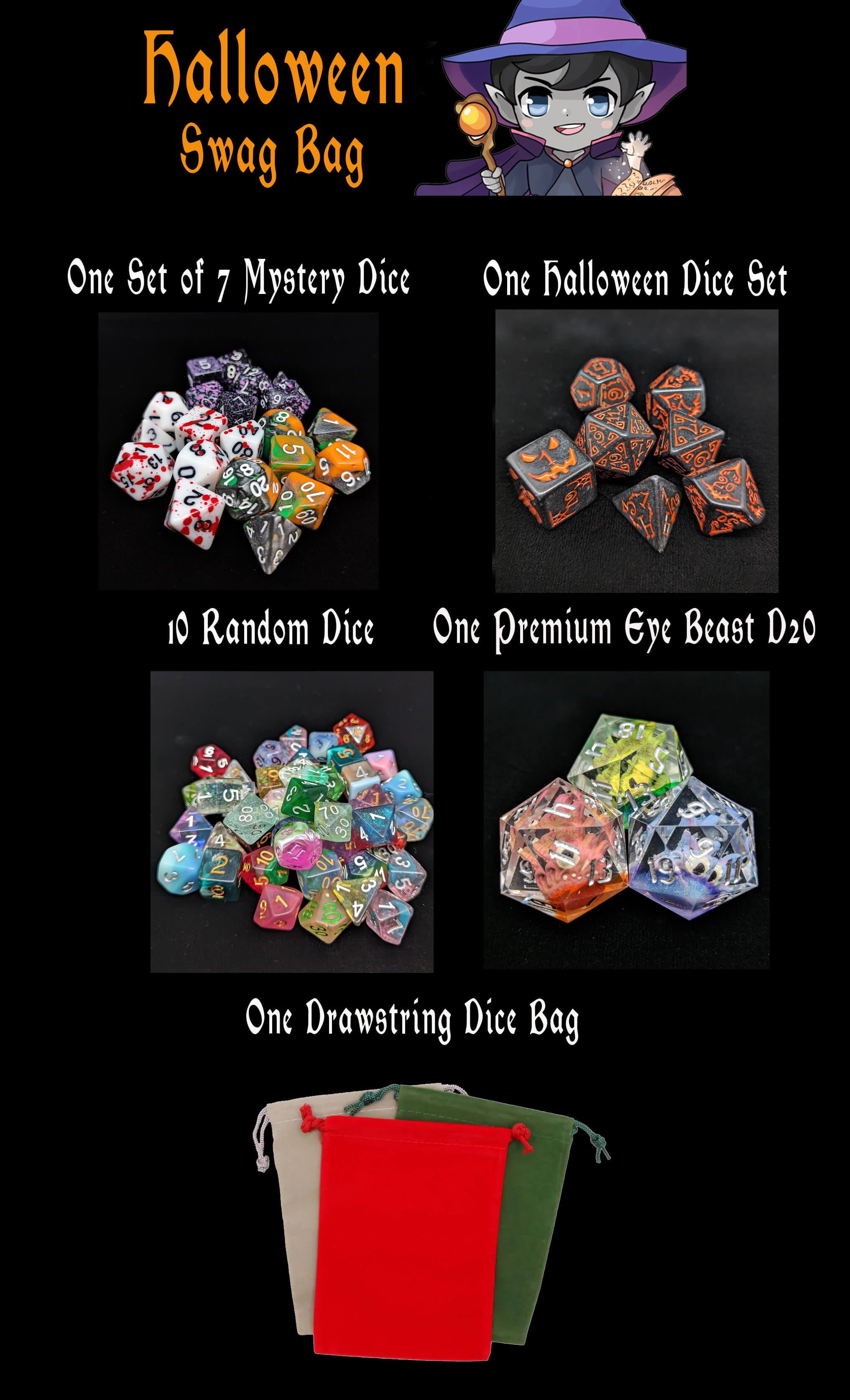 Mystery Dice Halloween Swag Bag at Dark Elf Dice