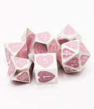 Pink Heart Dice Metal Set