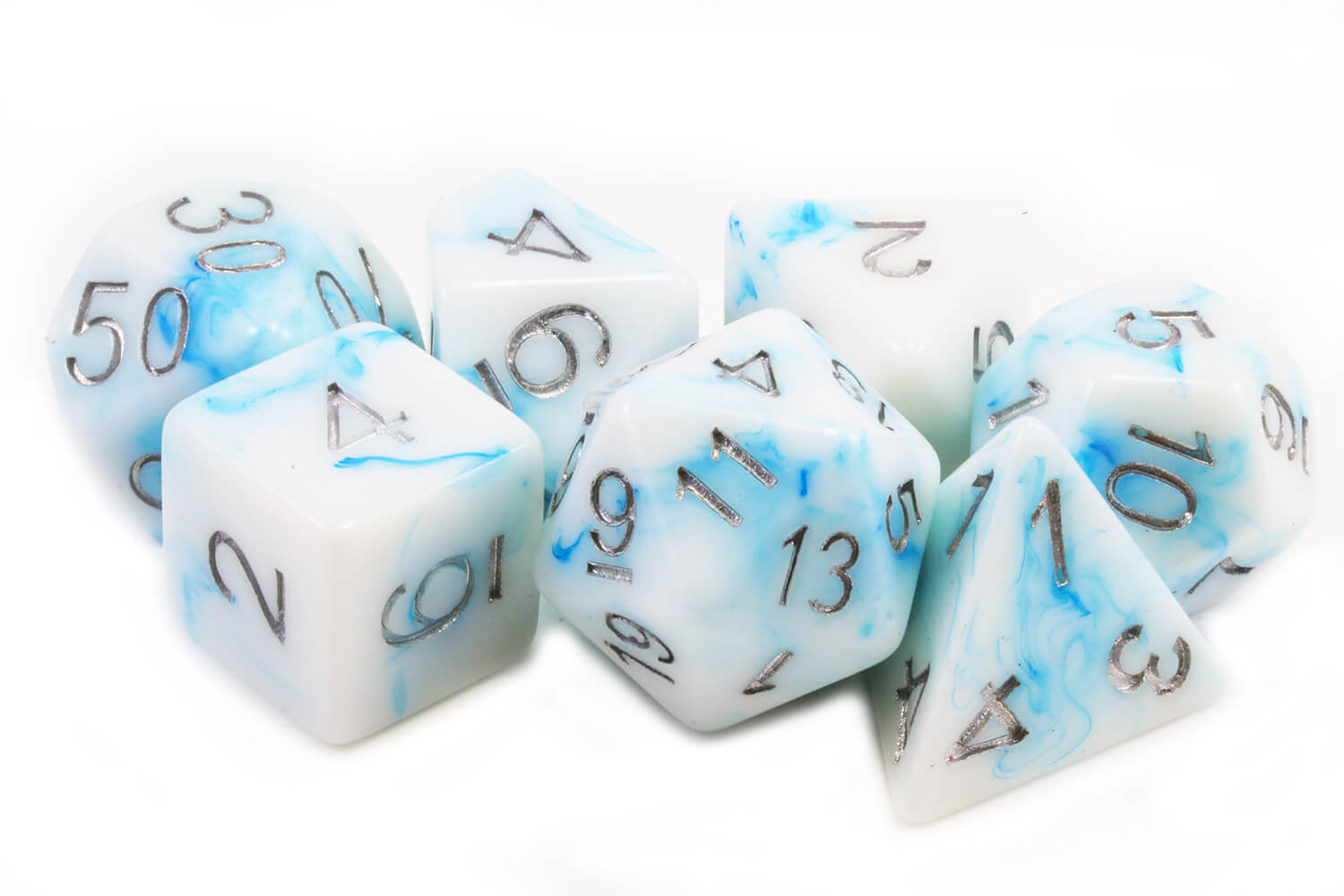 Blue Permafrost TTRPG dice 2