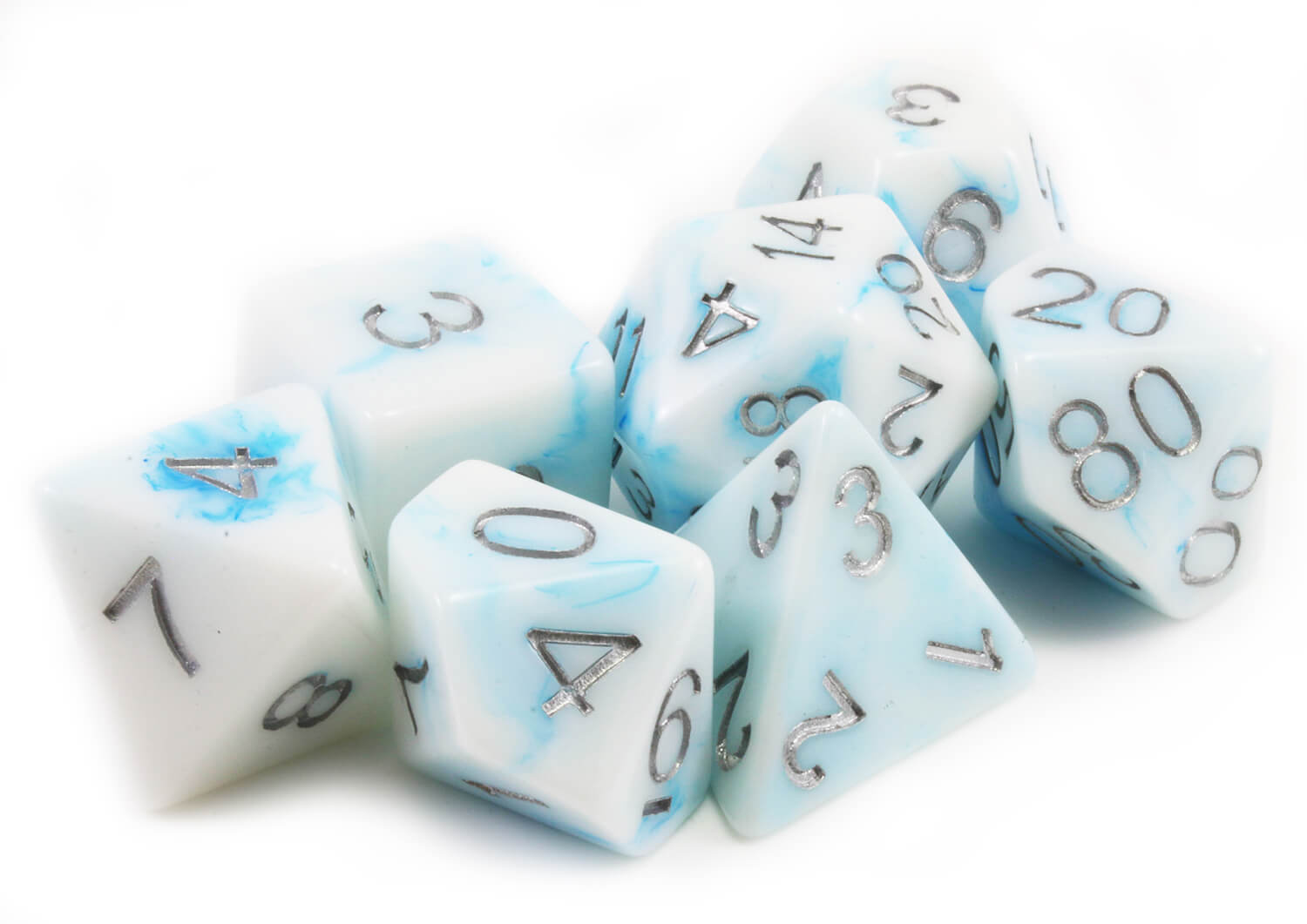 Blue Permafrost TTRPG dice 3