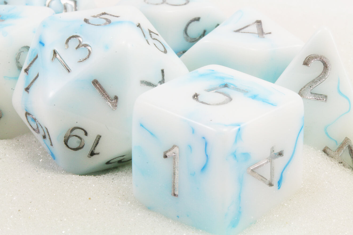 Blue Permafrost TTRPG dice 4