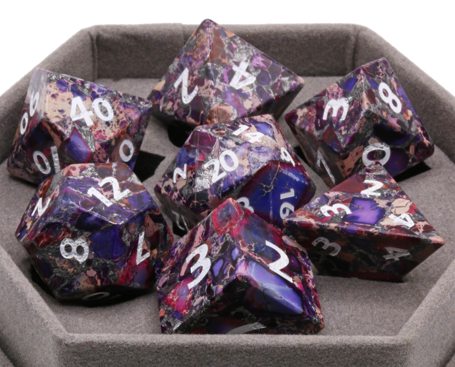 Imperial Jasper Purple Gemstone Dice