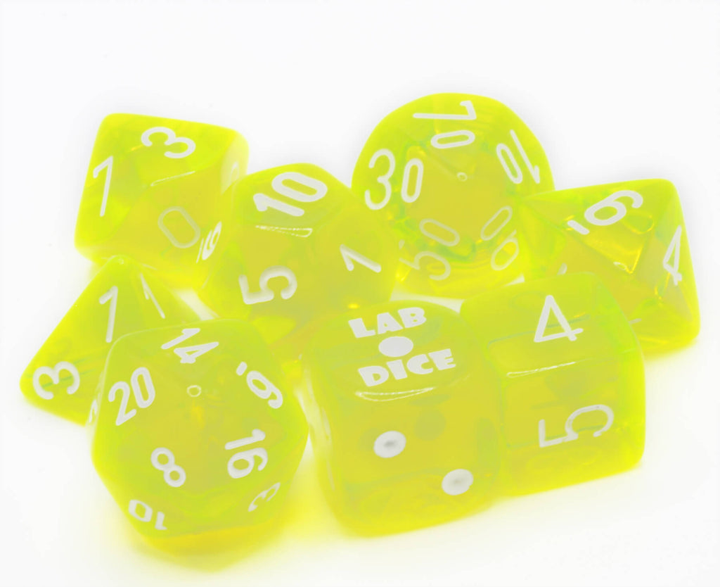 Neon Yellow Lab Dice by Chessex