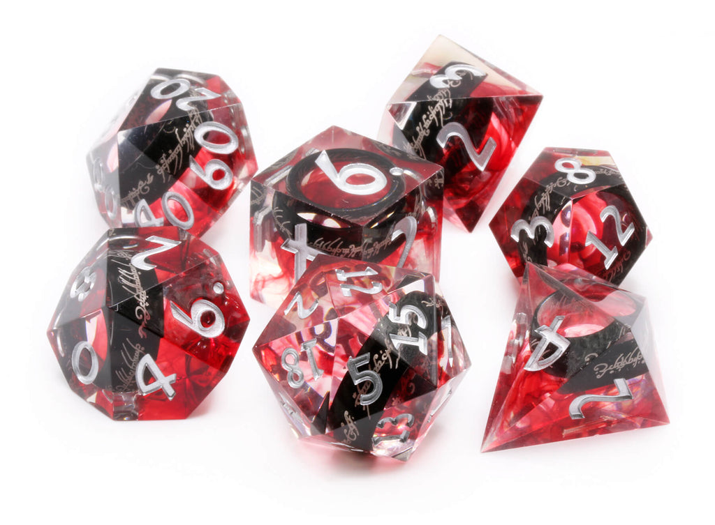 Black Magic Ring dice set for ttrpg games
