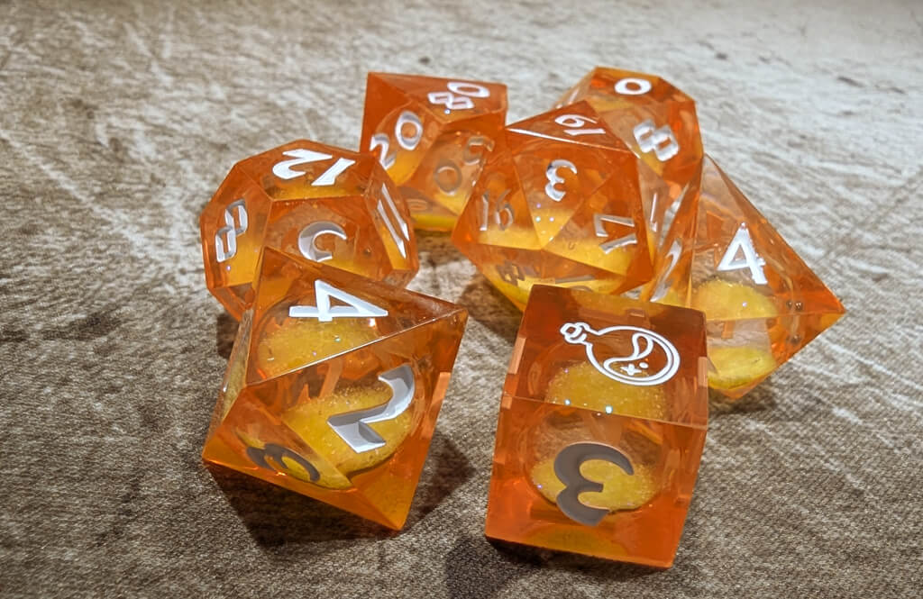 Liquid Core Dice Set at Dark Elf Dice