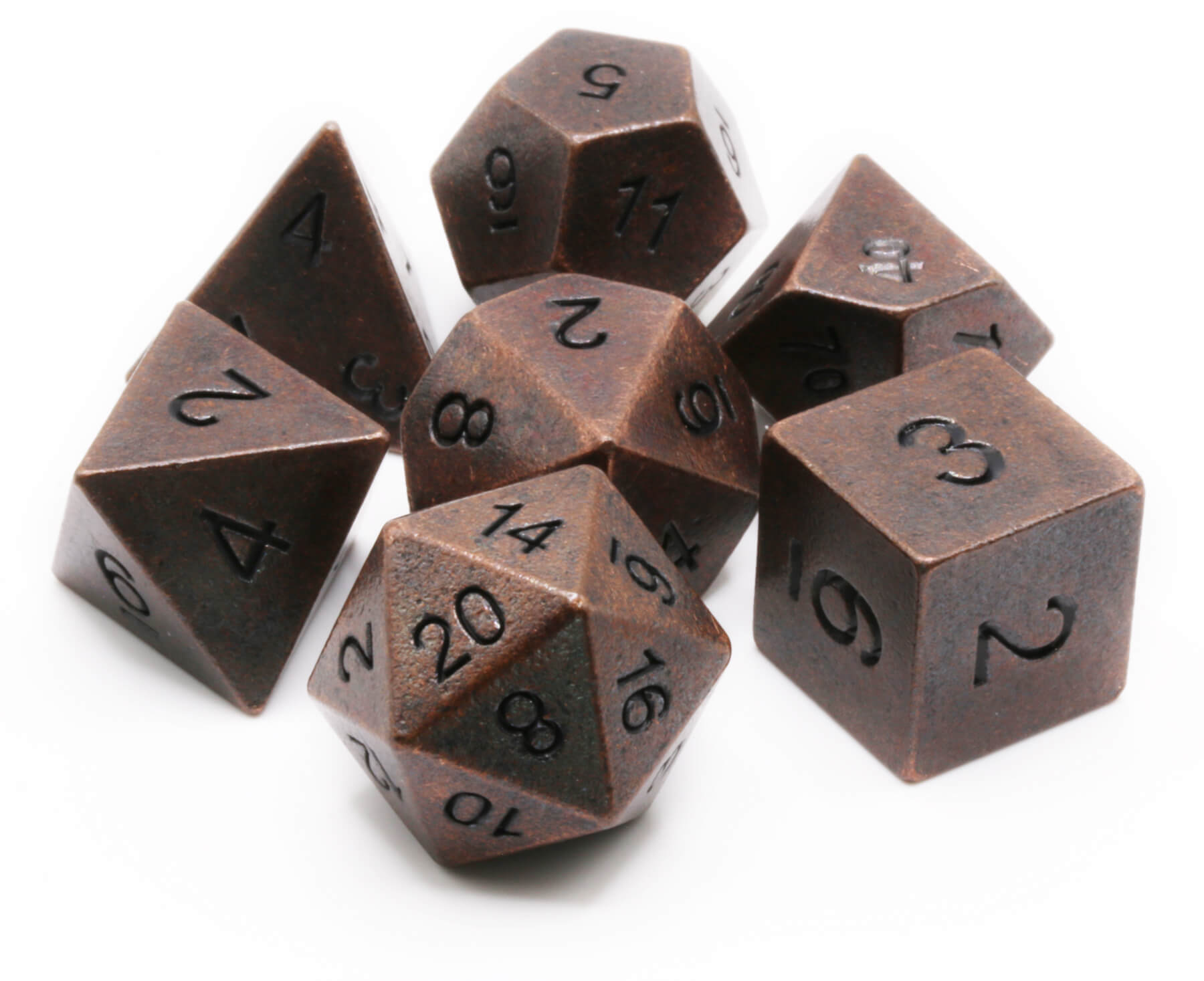 Dark Elf Dice Burnished Copper TTRPG Dice