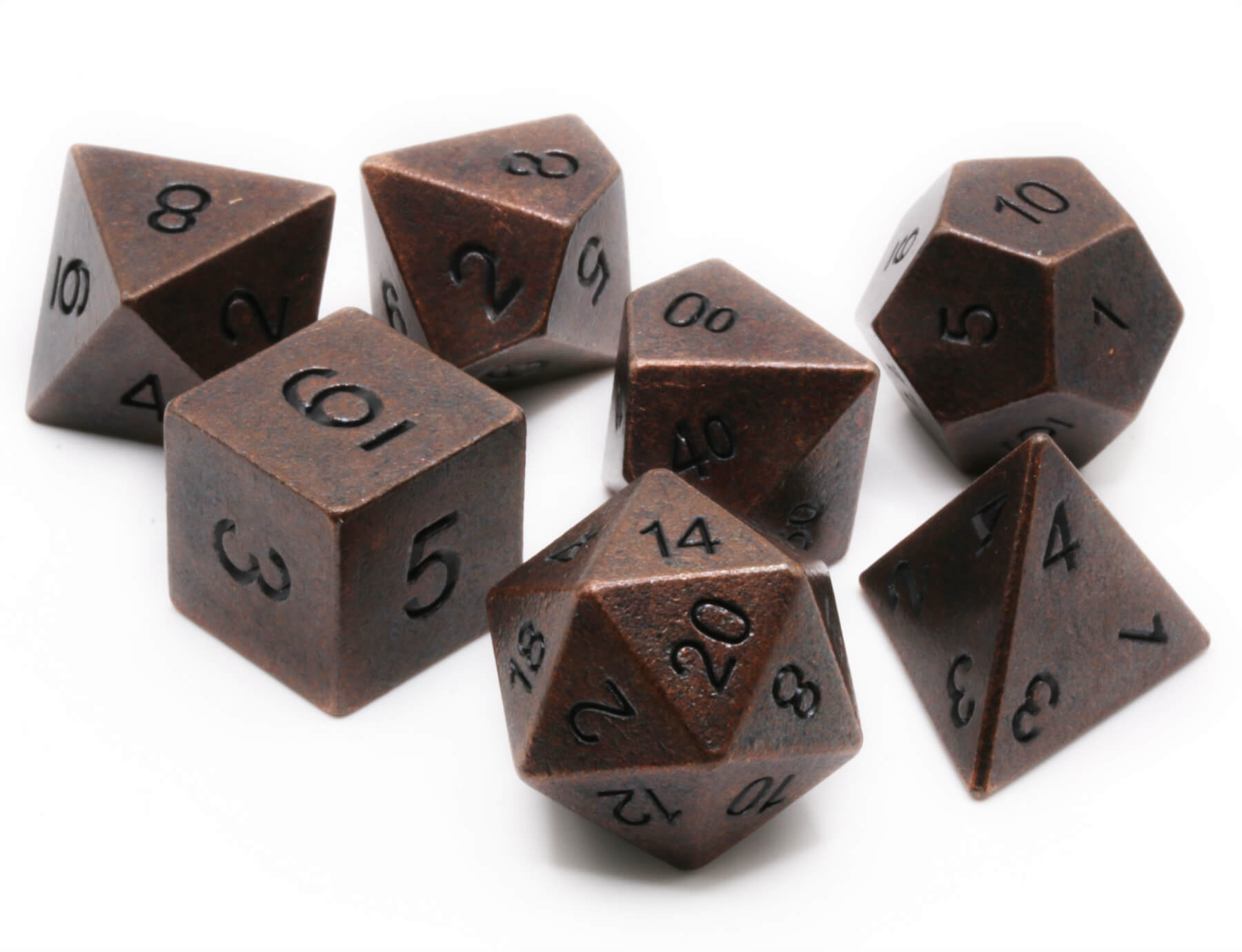 Burnished Copper Metal Dice on sale at Dark Elf Dice